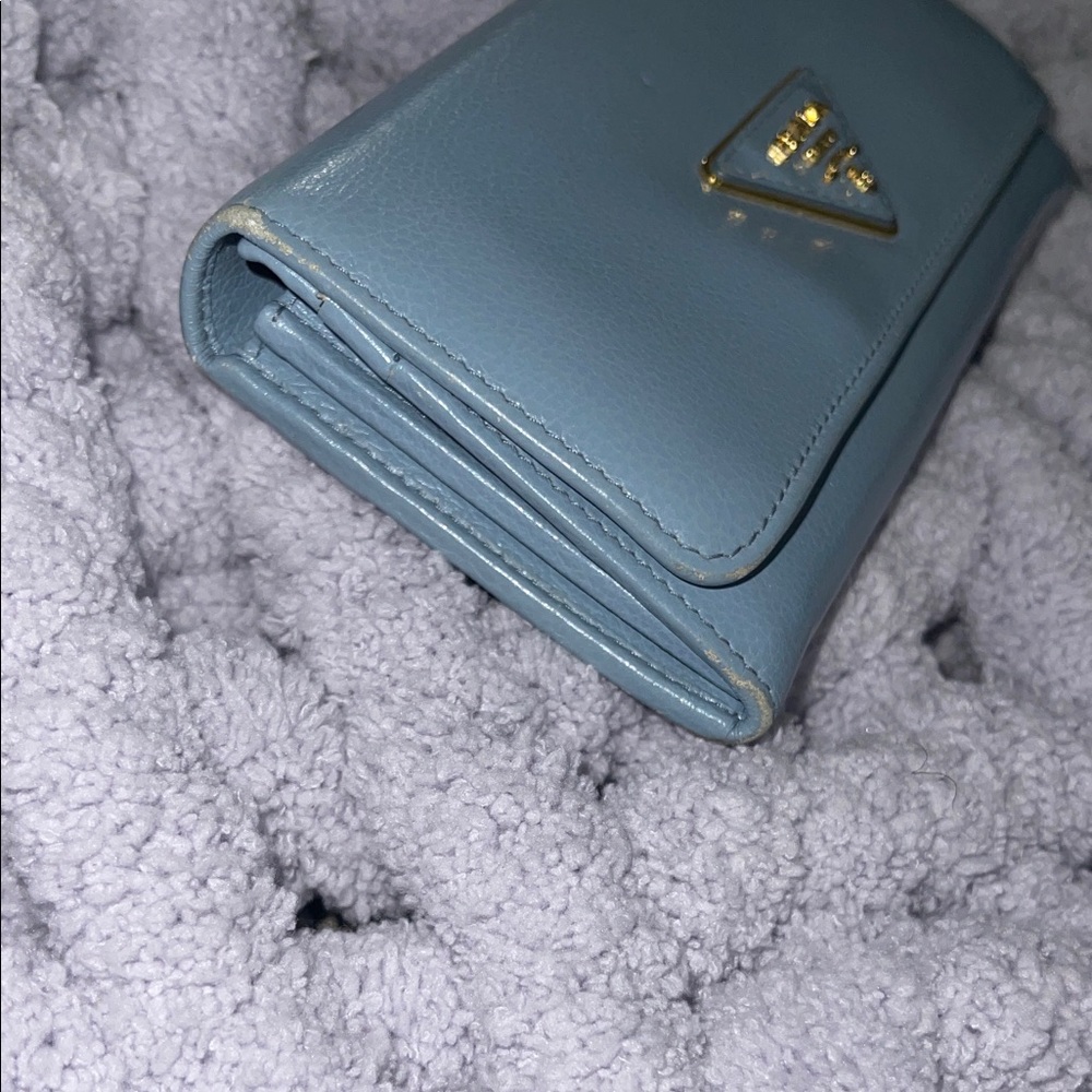 Prada Light Blue Leather Wallet - Picture 6 of 8